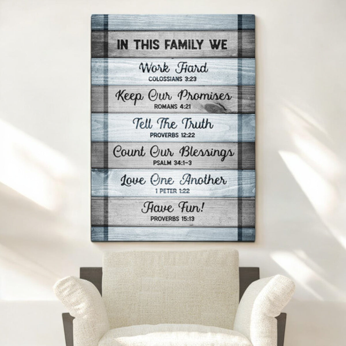 In This Family Bible Quotes Canvas Wall Art – Christian Wall Decor