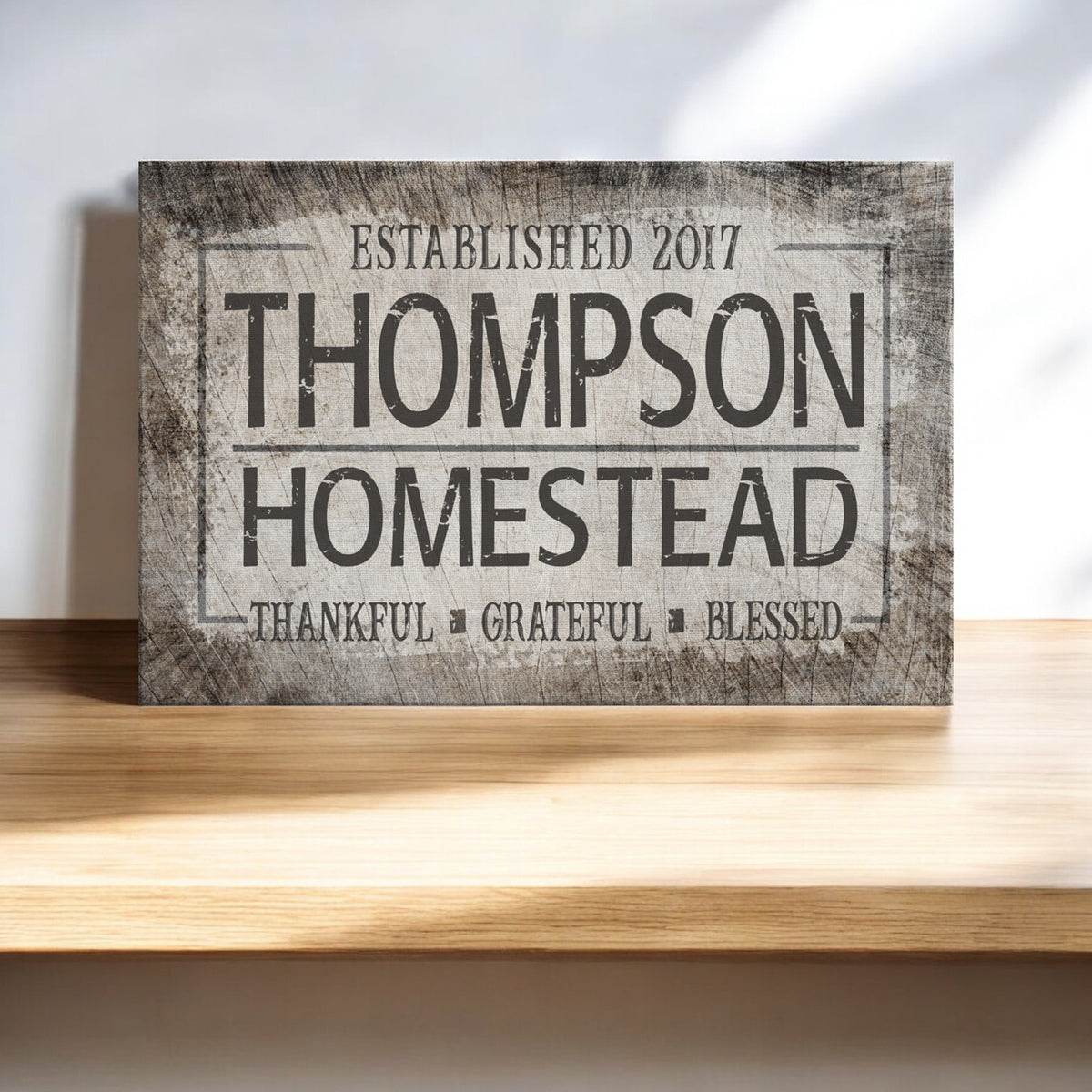 Personalized Homestead Thankful, Grateful, Blessed Canvas Wall Art – Christian Wall Decor