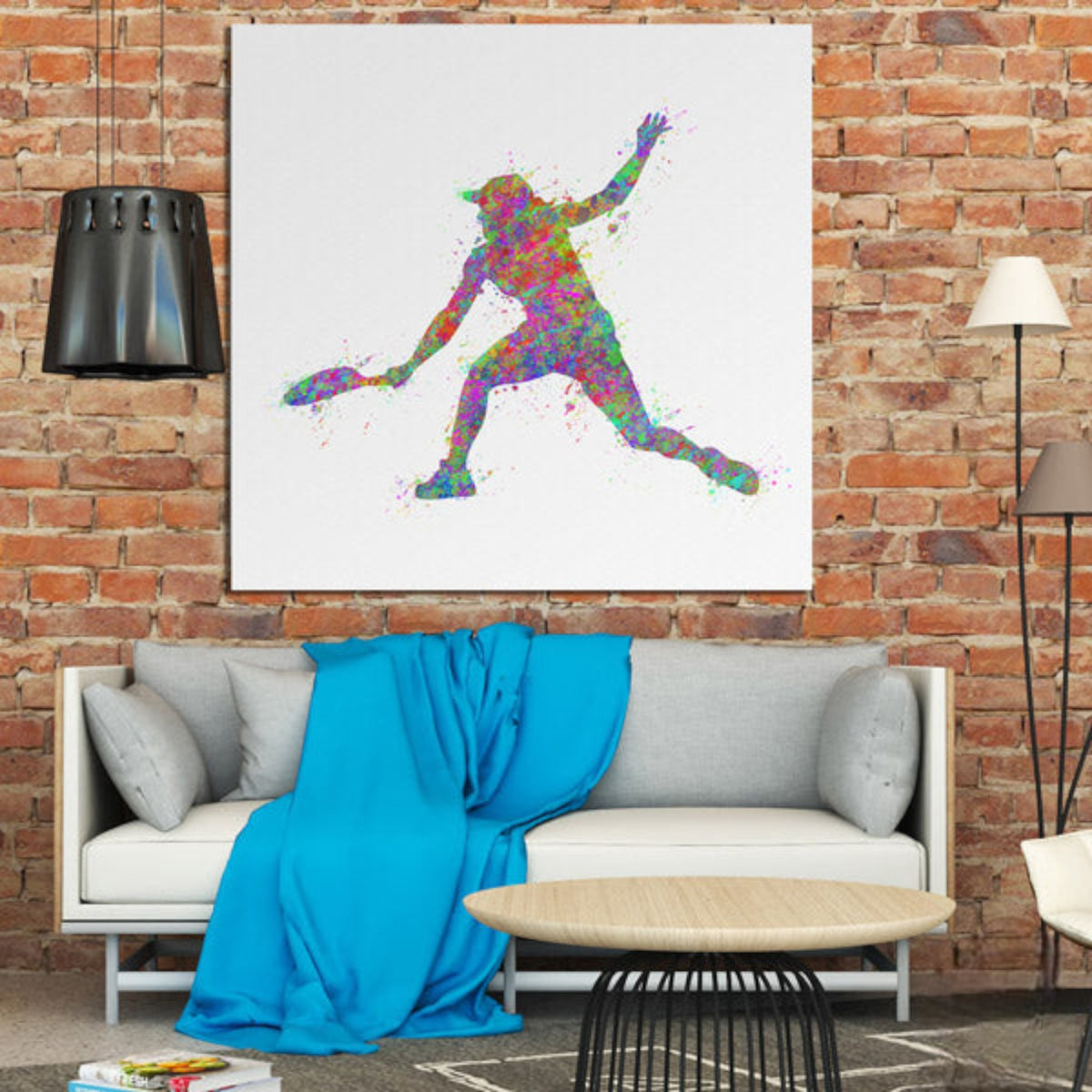 Watercolor Tennis Canvas Wall Art – Sports Wall Decor