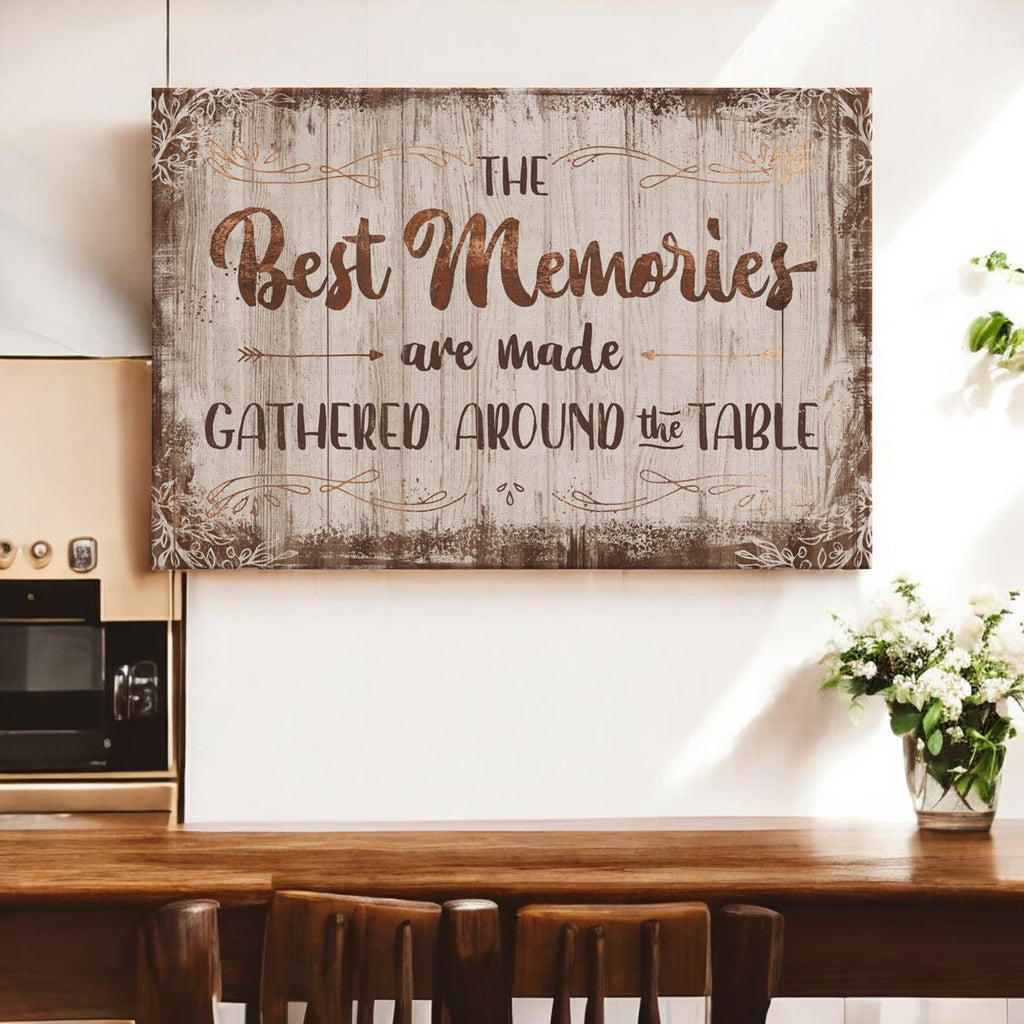 The Best Memories Are Made Around The Table Canvas Wall Art – Kitchen Wall Decor