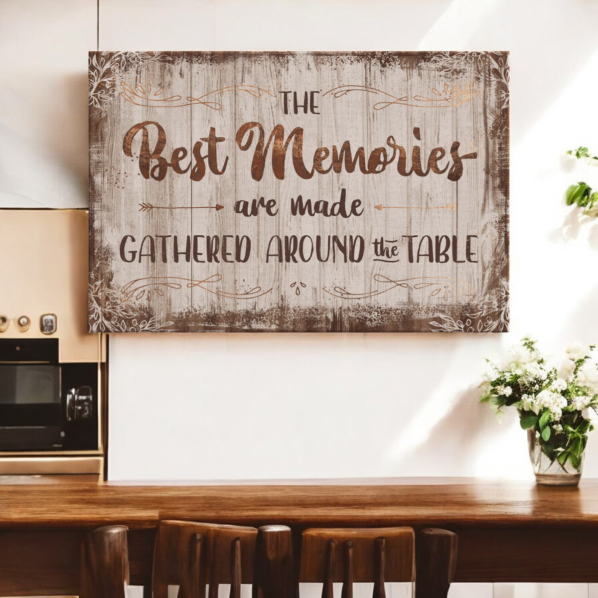 The Best Memories Are Made Around The Table Canvas Wall Art – Kitchen Wall Decor
