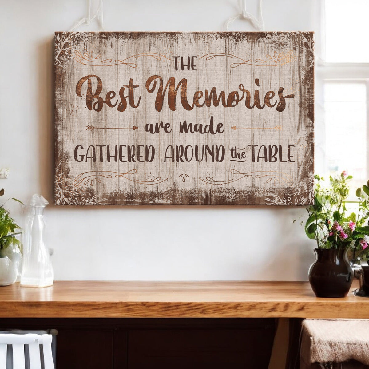 The Best Memories Are Made Around The Table Canvas Wall Art – Kitchen Wall Decor