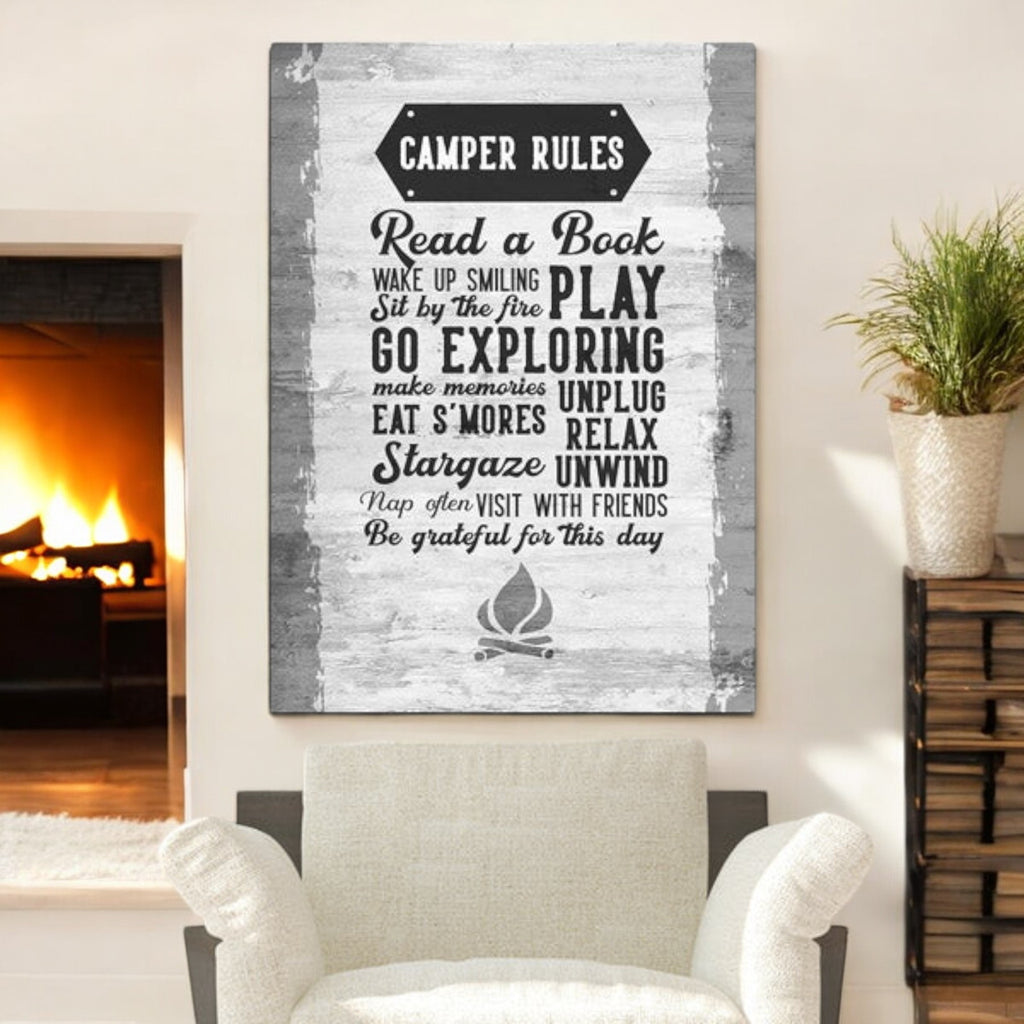 Camper Rules Canvas Wall Art – RV Camper Decor