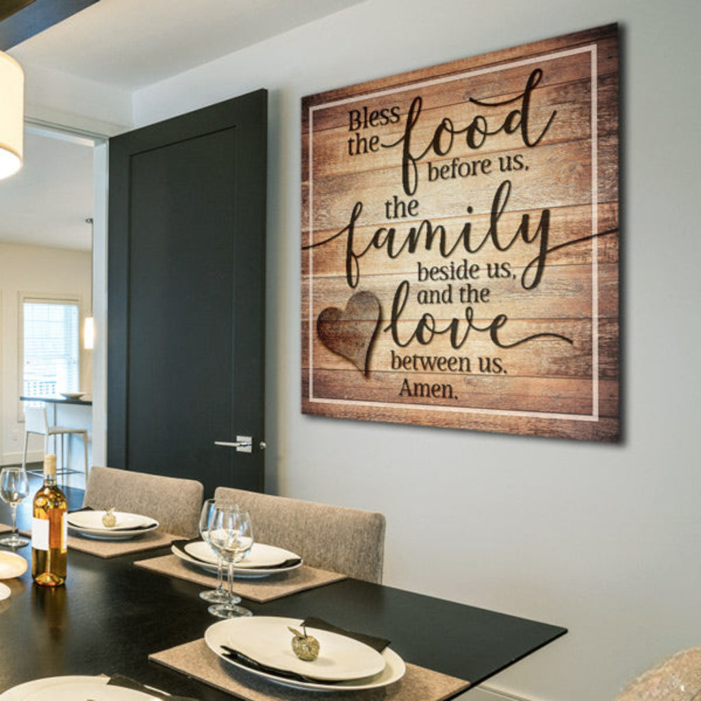 Food, Family, Love Canvas Wall Art – Kitchen Wall Decor