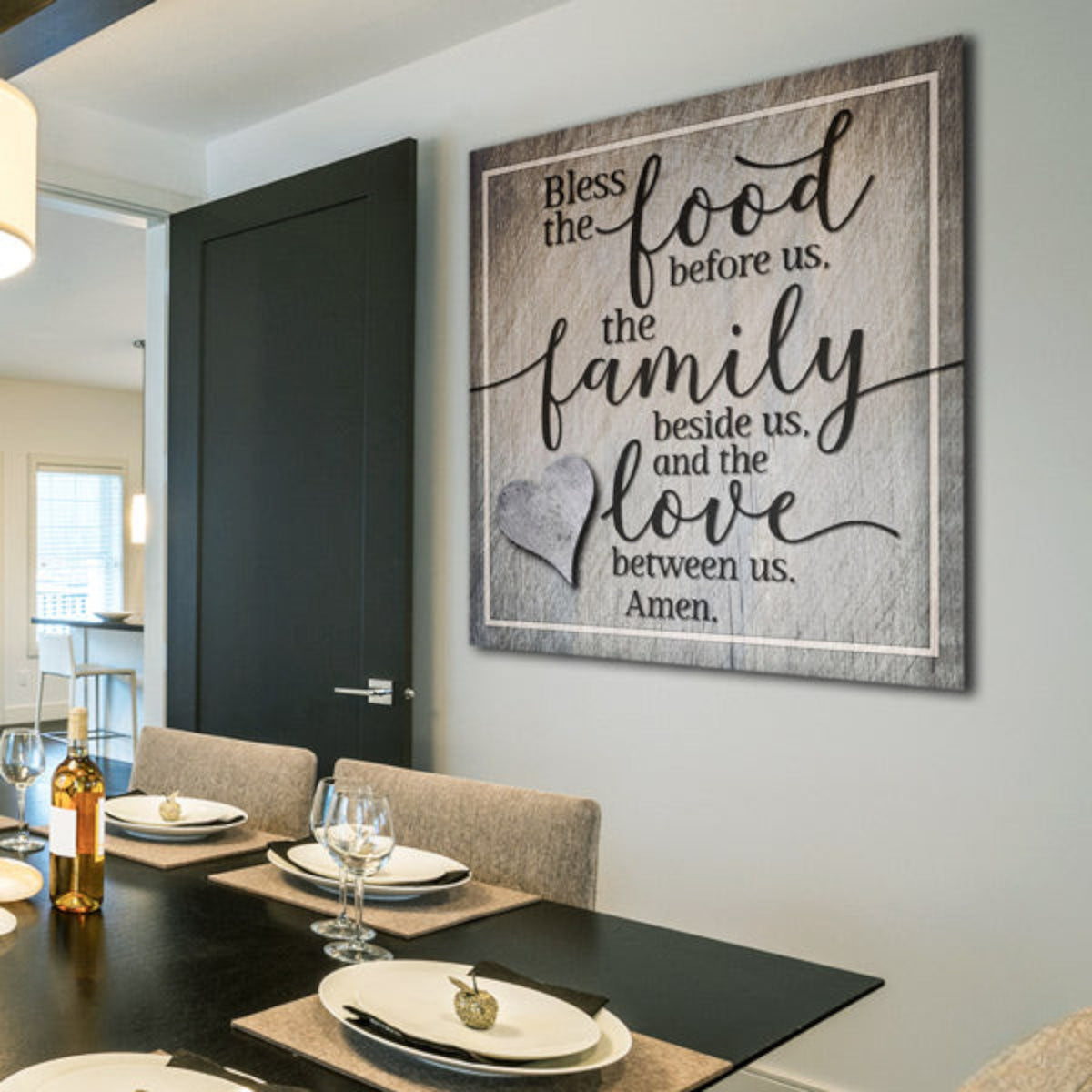 Food, Family, Love Canvas Wall Art – Kitchen Wall Decor