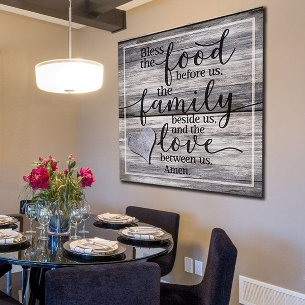 Food, Family, Love Canvas Wall Art – Kitchen Wall Decor