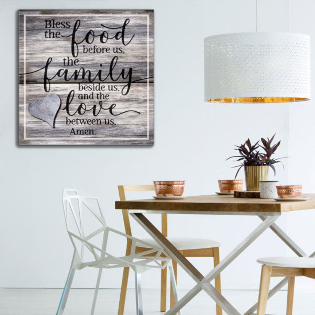 Food, Family, Love Canvas Wall Art – Kitchen Wall Decor