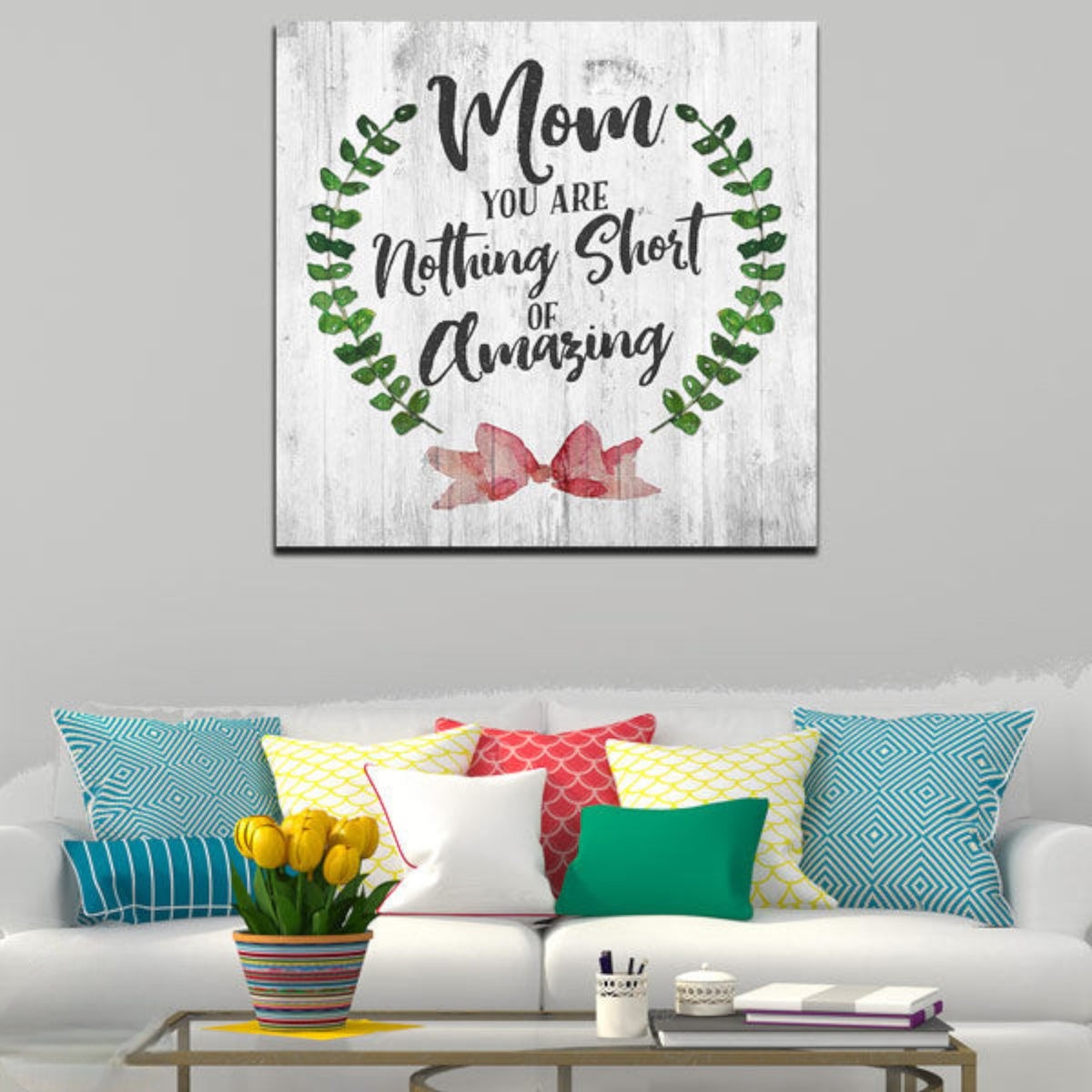 Mom - You Are Amazing Canvas Wall Art – Gift for Mom