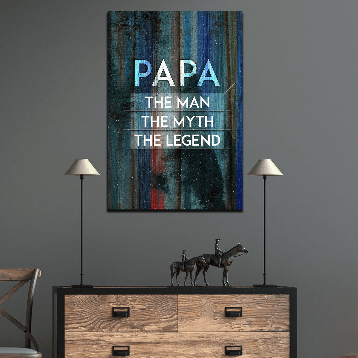 Papa - The Man, The Myth, The Legend Canvas Wall Art – Gift for Dad