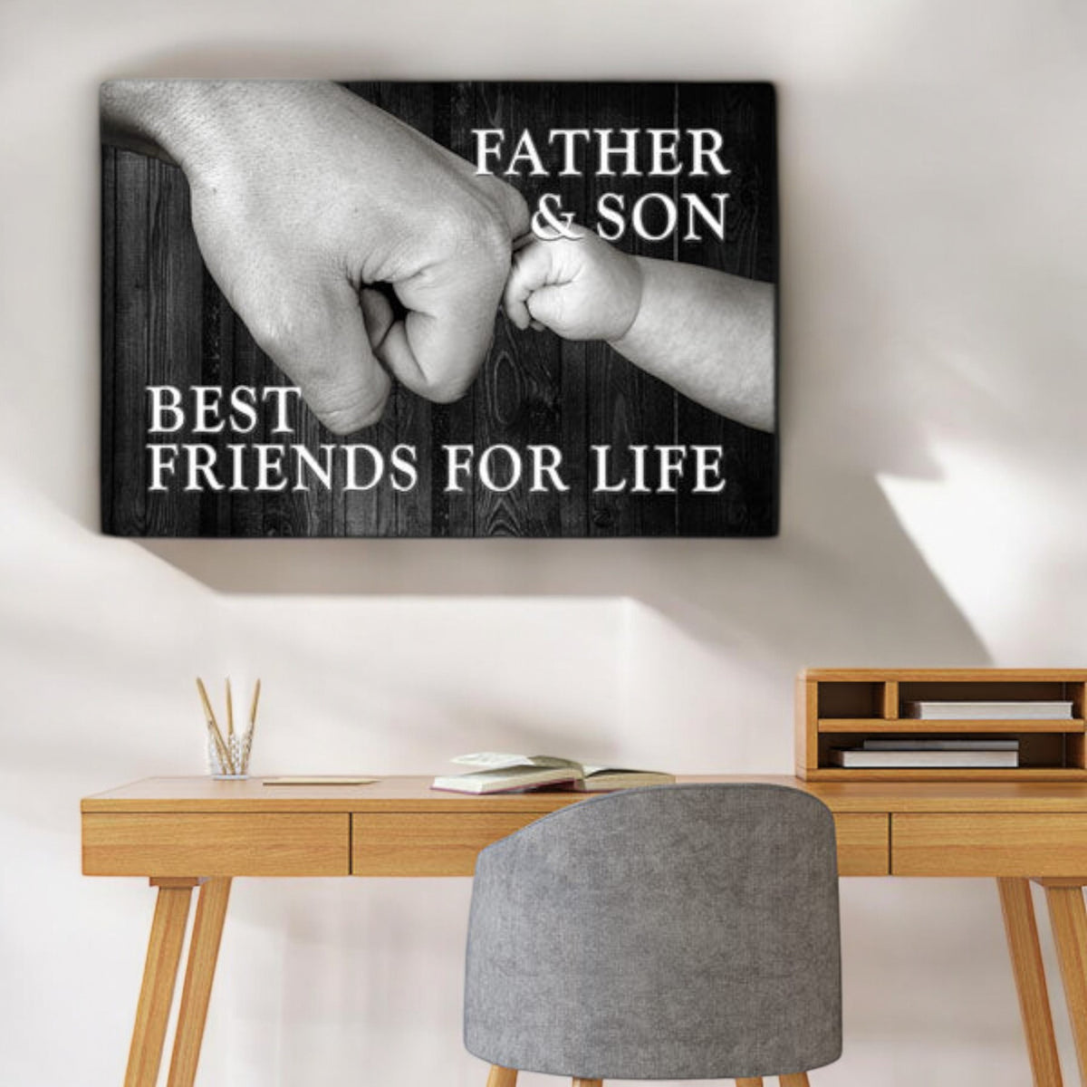 Father And Son - Best Friends For Life Canvas Wall Art – Gift for Dad