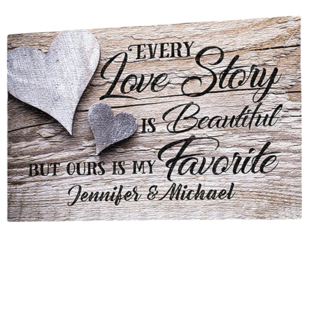 Personalized Our Love Story Canvas Wall Art – Couple Gift