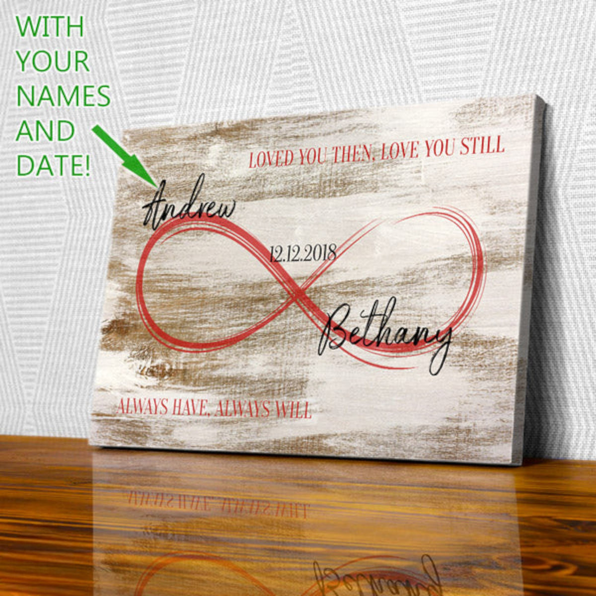 Personalized Loved You Then Canvas Wall Art – Couple Gift