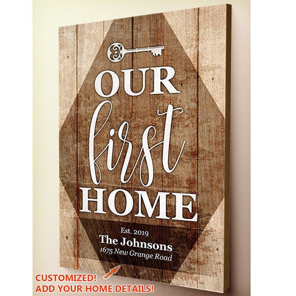 Personalized Our First Home Canvas Wall Art – Housewarming Gift