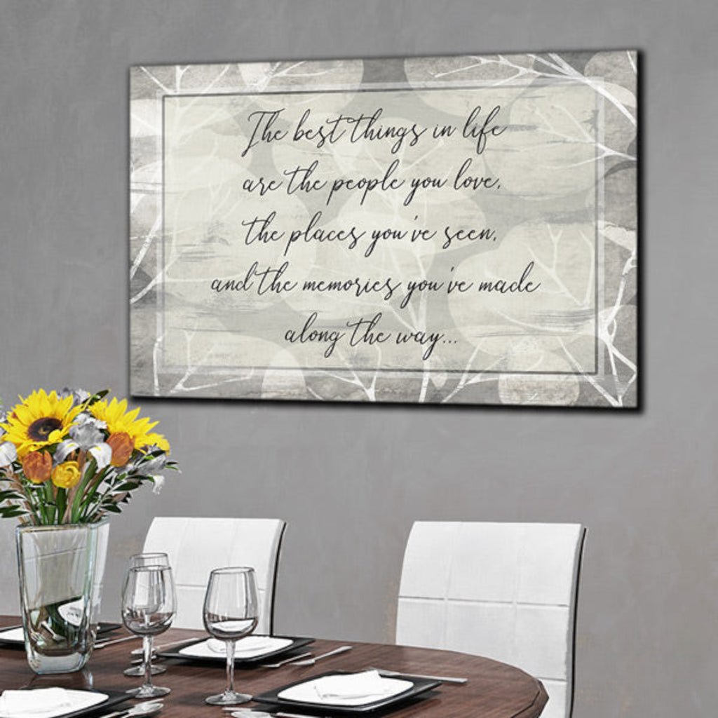 The Best Things In Life Rustic Canvas Wall Art – Farmhouse Wall Decor