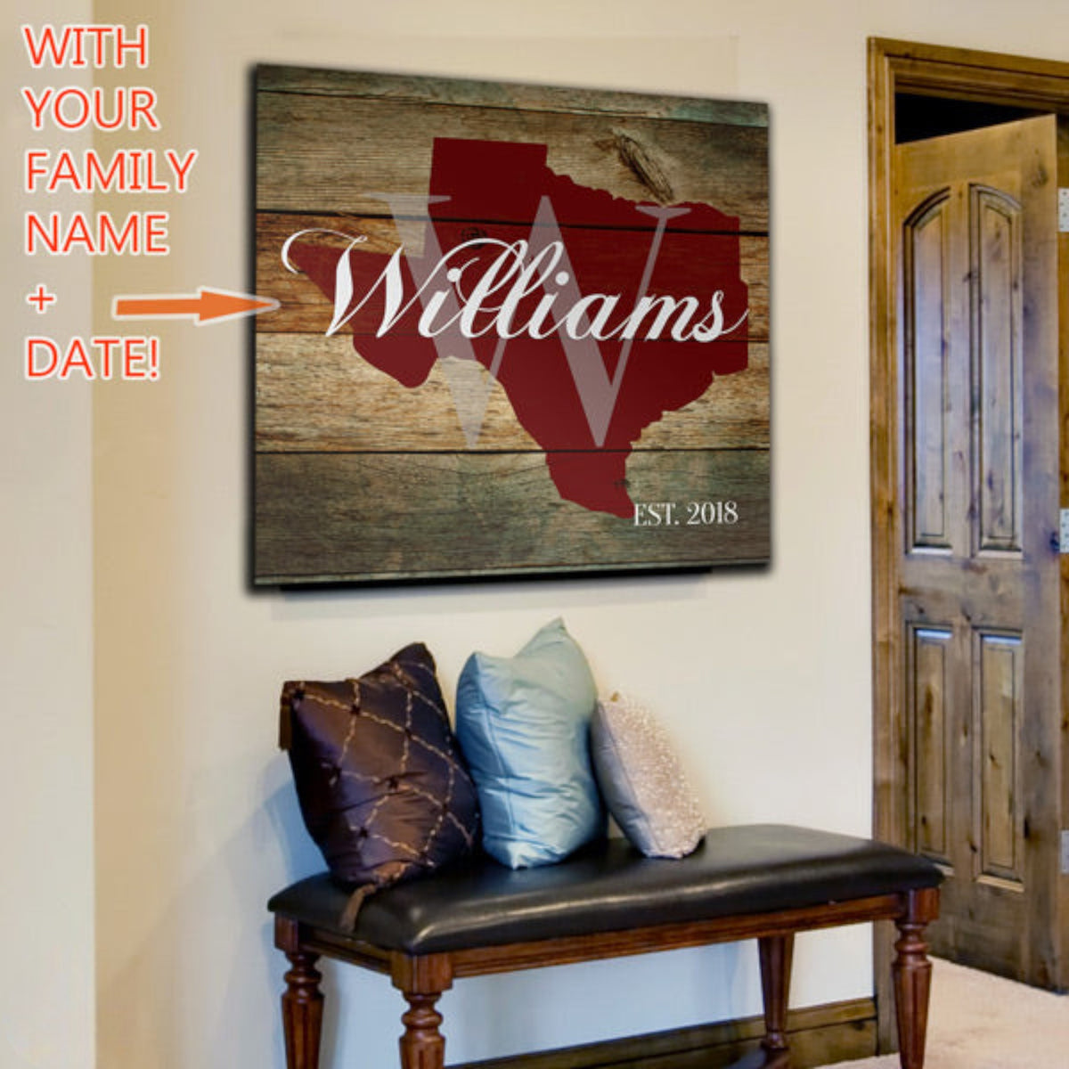 Personalized Texas Family Name Canvas Wall Art – Family Home Decor