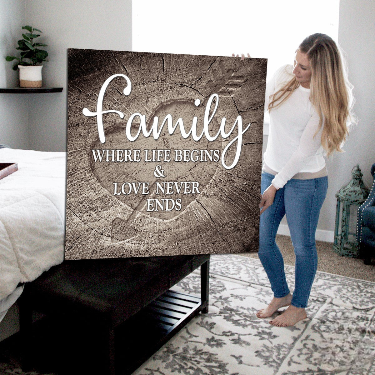 Family - Where Life Begins Canvas Wall Art – Family Home Decor