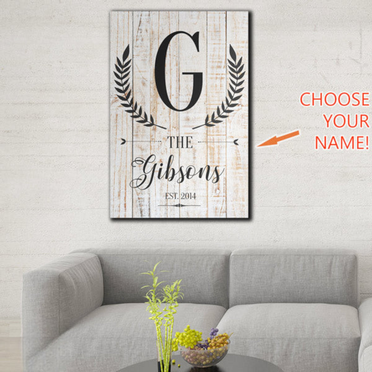 Personalized Family Initial And Name Canvas Wall Art – Family Home Decor