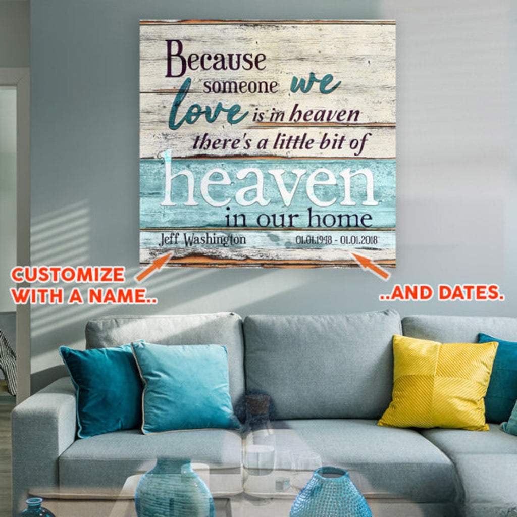 Personalized Someone We Love Is In Heaven Canvas Wall Art – Memorial Gift