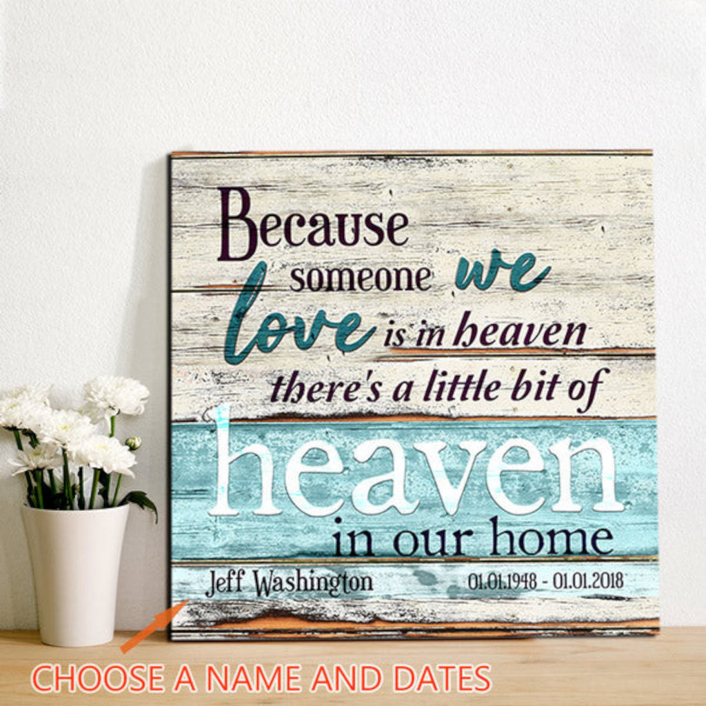 Personalized Someone We Love Is In Heaven Canvas Wall Art – Memorial Gift