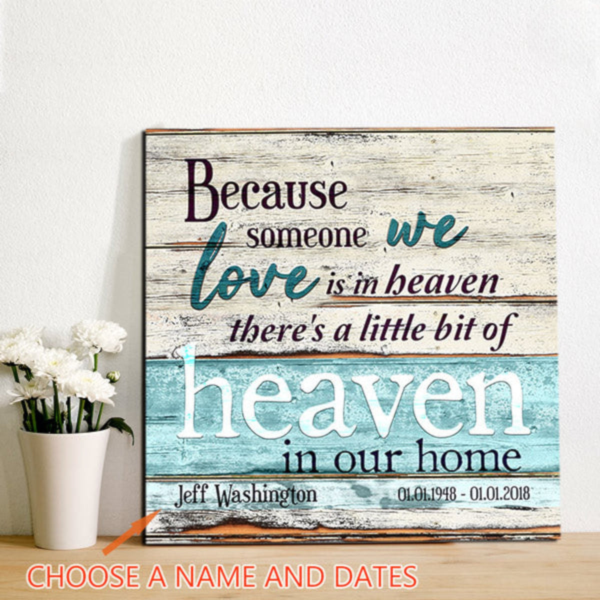 Personalized Someone We Love Is In Heaven Canvas Wall Art – Memorial Gift