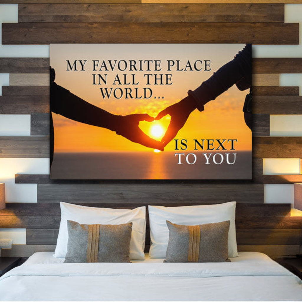 Next To You Sunset Canvas Wall Art – Couple Gift