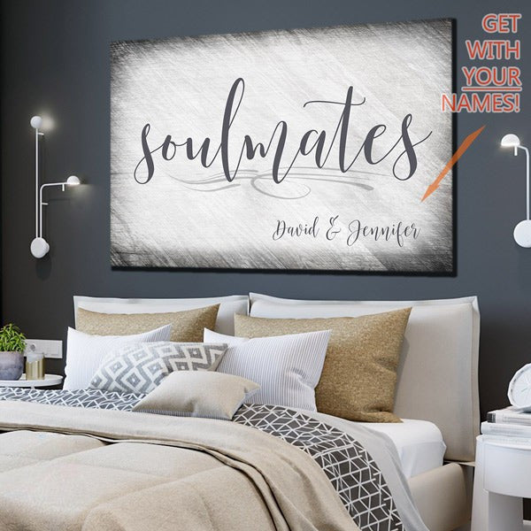 Personalized Soulmates Canvas Wall Art – Couple Gift