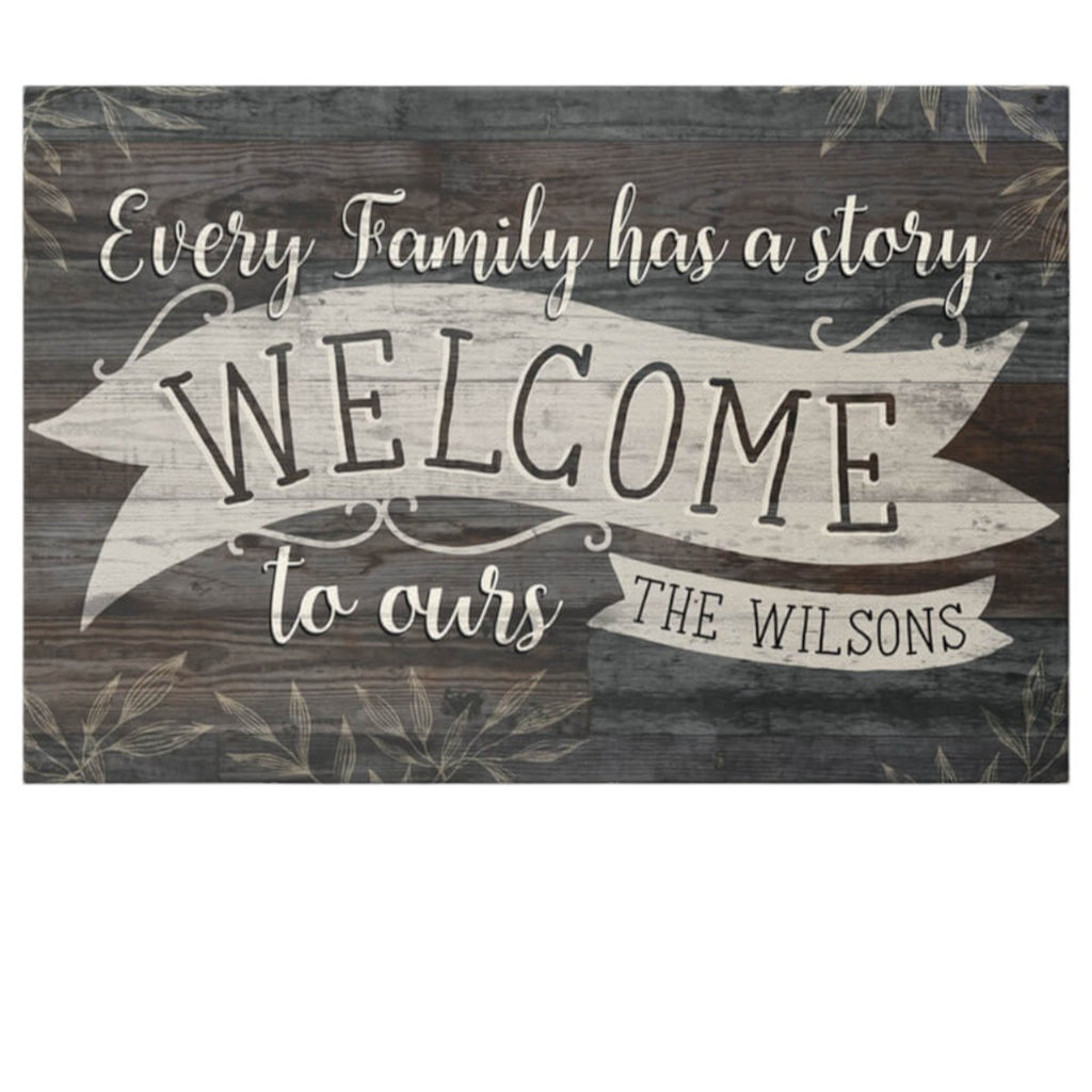 Personalized Welcome to Our Story Canvas Wall Art – Couple Gift