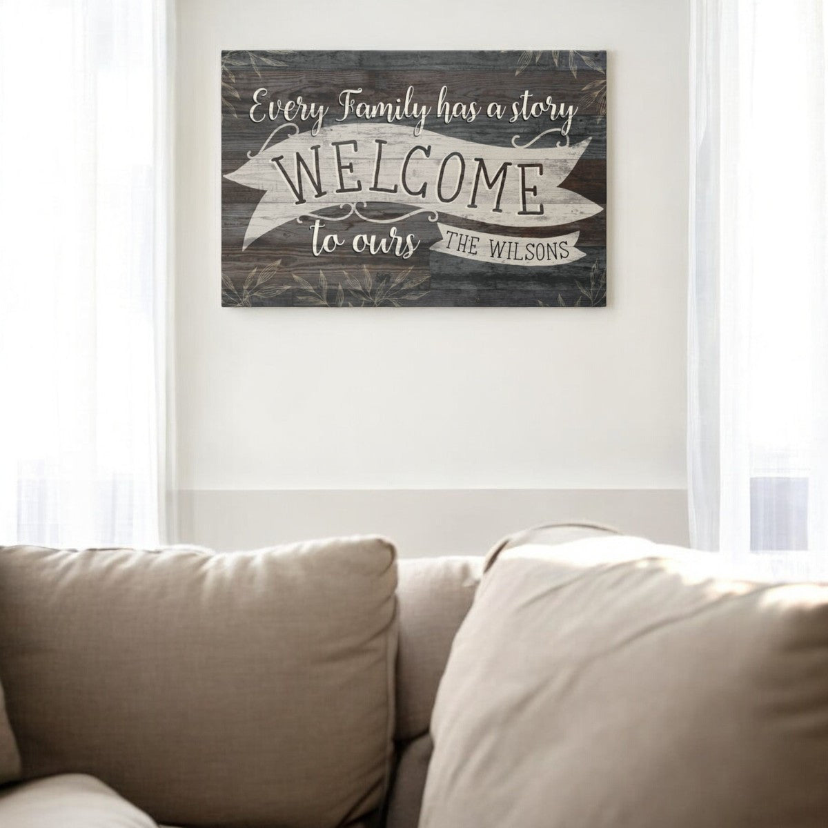 Personalized Welcome to Our Story Canvas Wall Art – Couple Gift