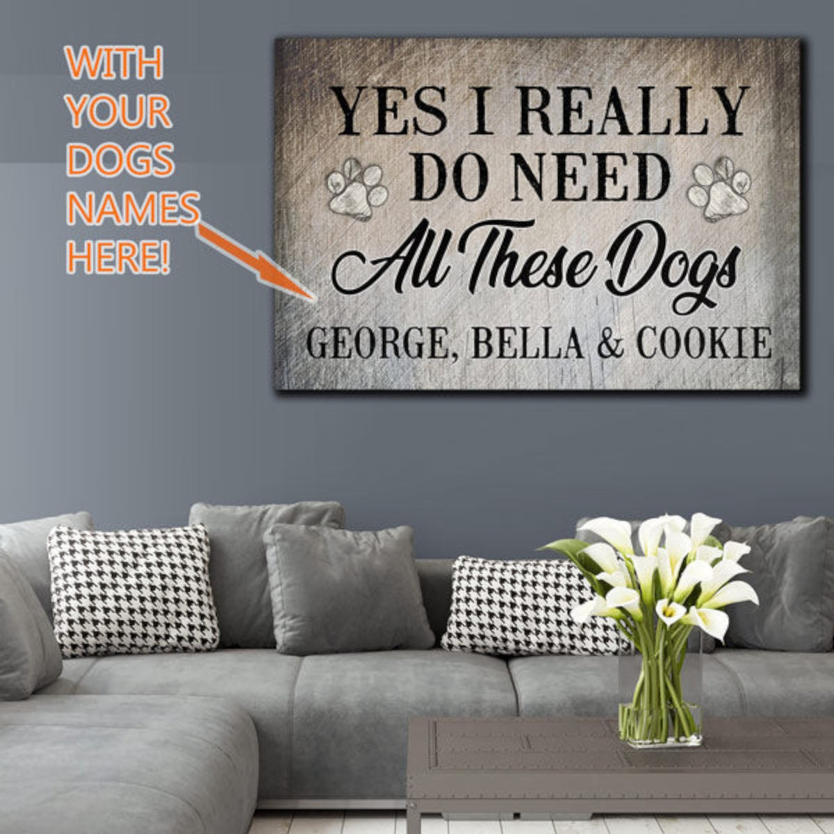 Personalized All These Dogs Canvas Wall Art – Pet Lover Gift