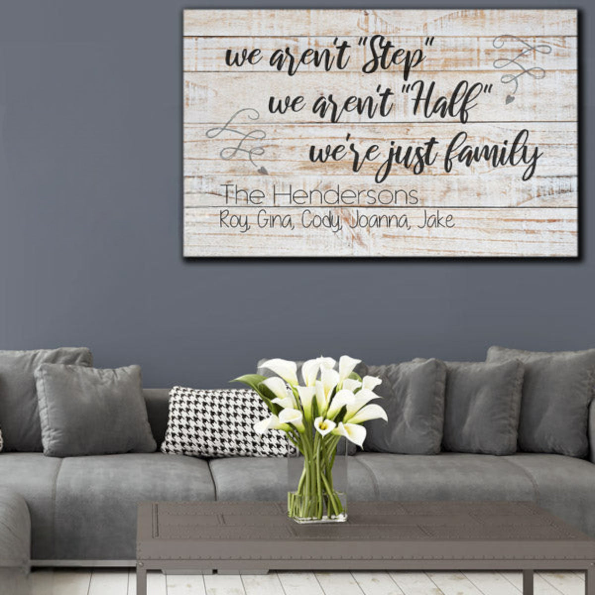 Personalized We Aren't Step Family Canvas Wall Art – Family Home Decor