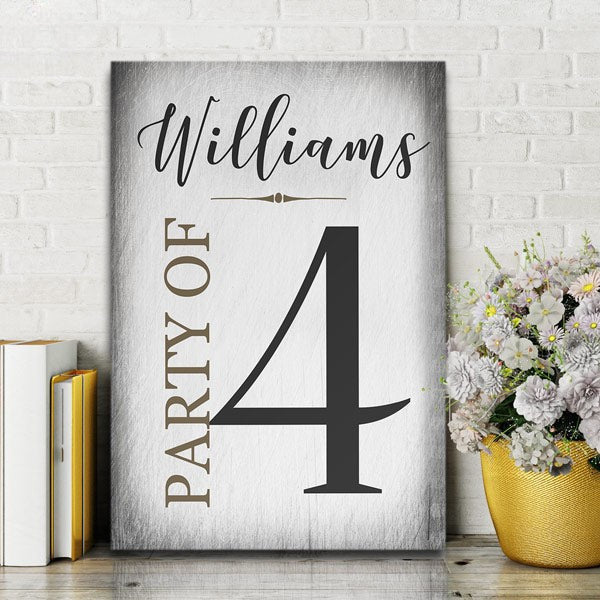 Personalized Family Name Party Of Canvas Wall Art – Family Home Decor