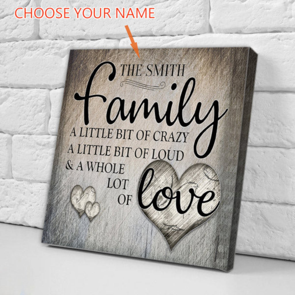 Personalized Family Love Vintage Frame Canvas Wall Art – Family Home Decor