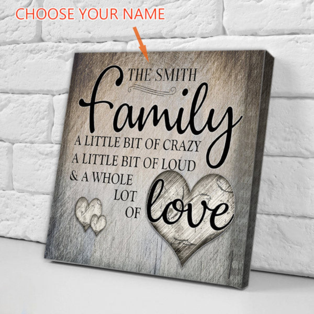 Personalized Family Love Vintage Frame Canvas Wall Art – Family Home Decor