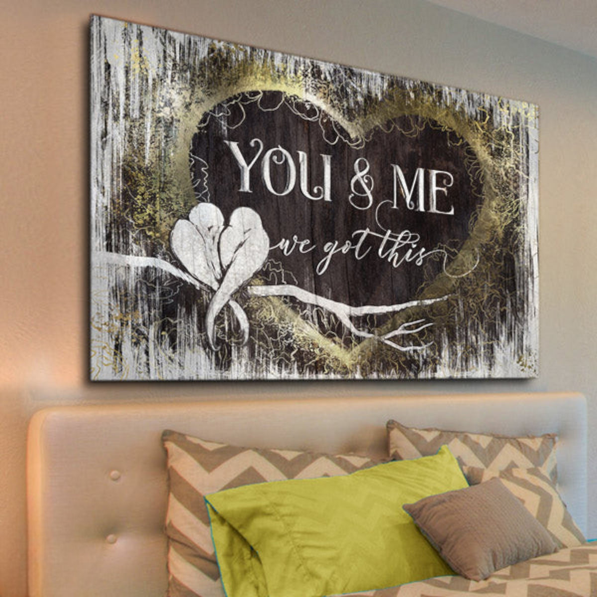 You And Me, We Got This Heart Canvas Wall Art – Couple Gift
