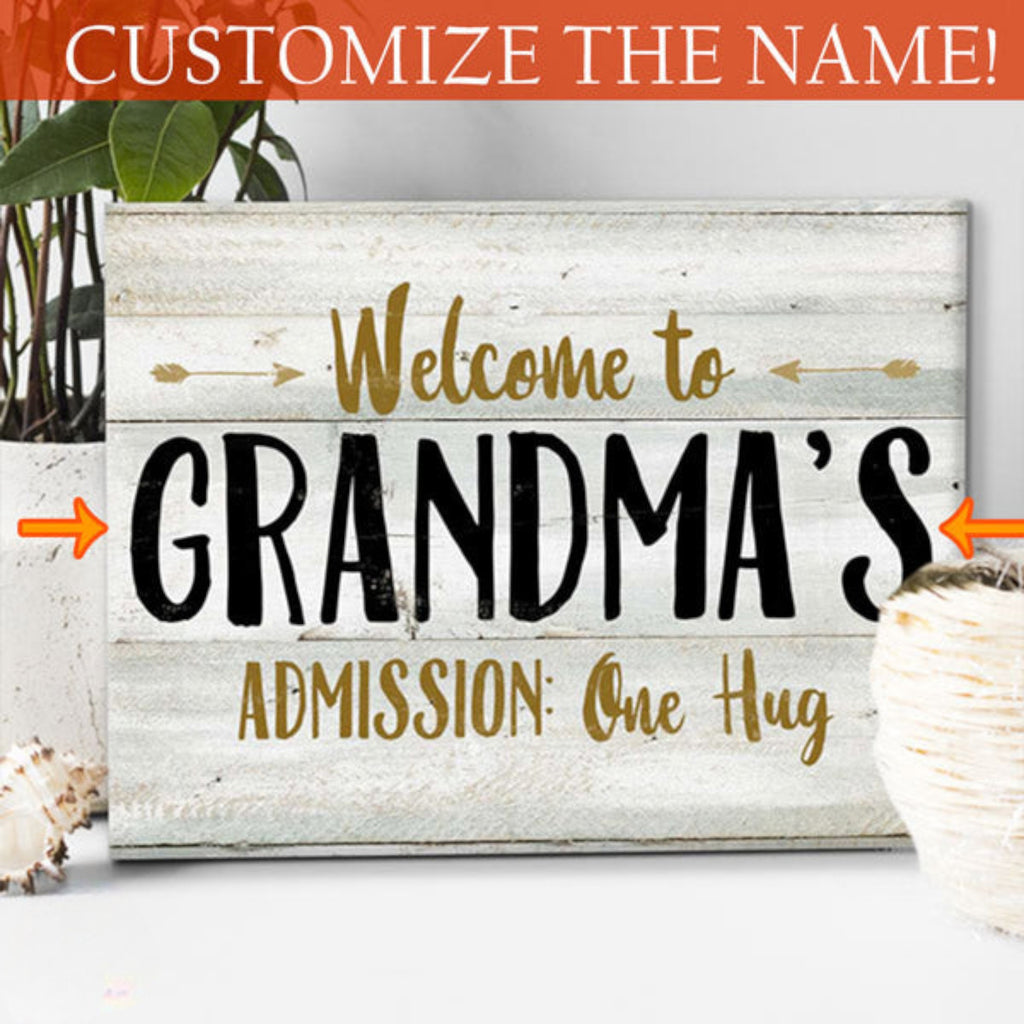 Personalized Welcome To Grandma's Canvas Wall Art – Gift for Grandma