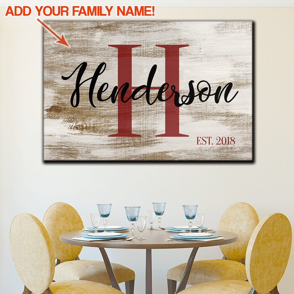 Personalized Family Name Canvas Wall Art – Family Home Decor