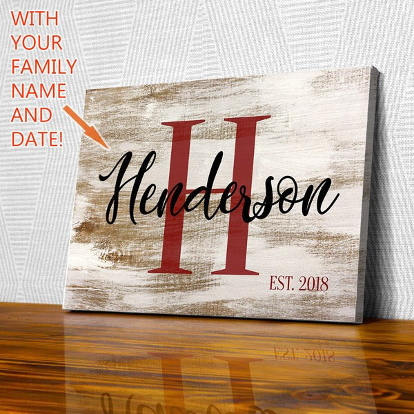 Personalized Family Name Canvas Wall Art – Family Home Decor
