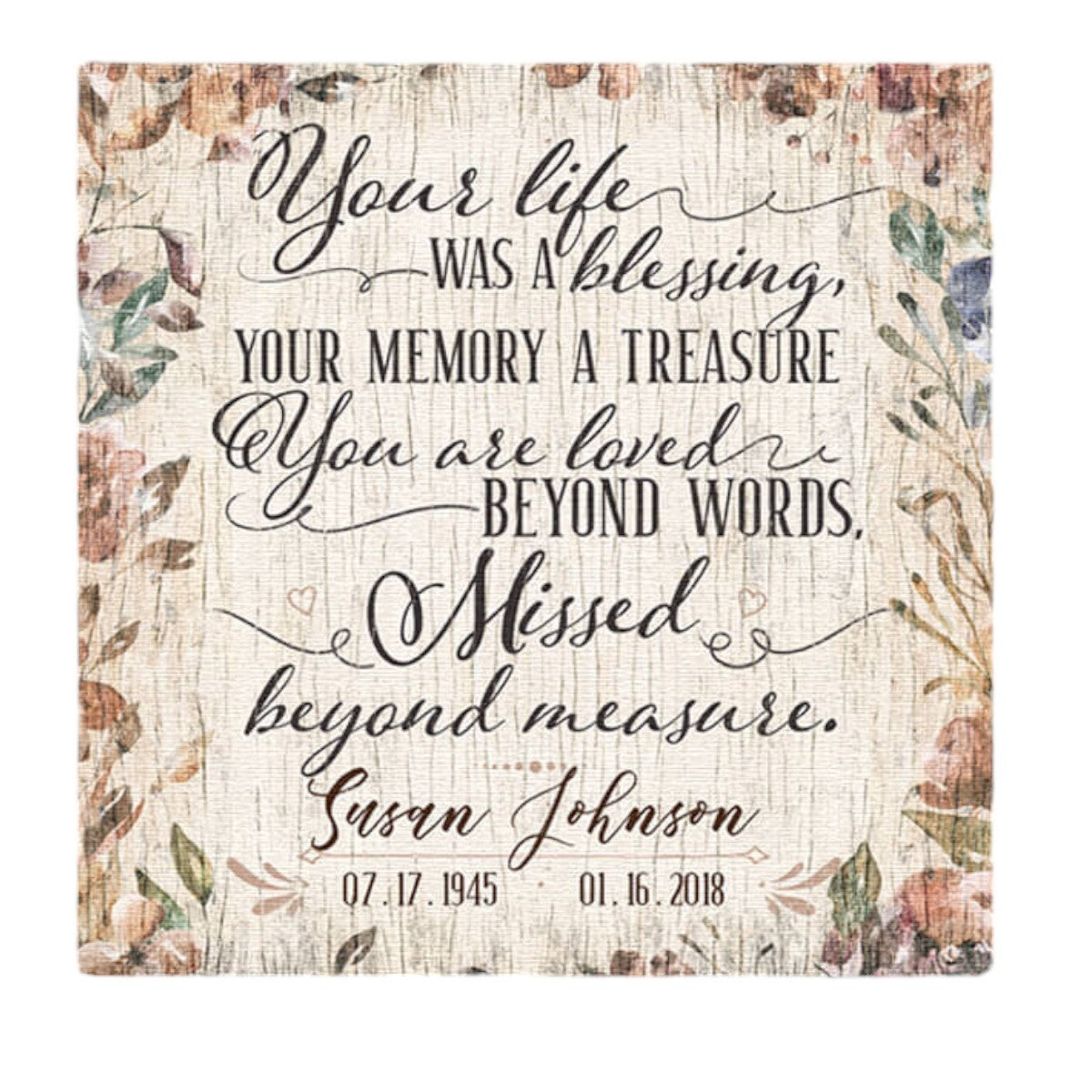 Personalized Your Memory A Treasure Memorial Canvas Wall Art – Memorial Gift