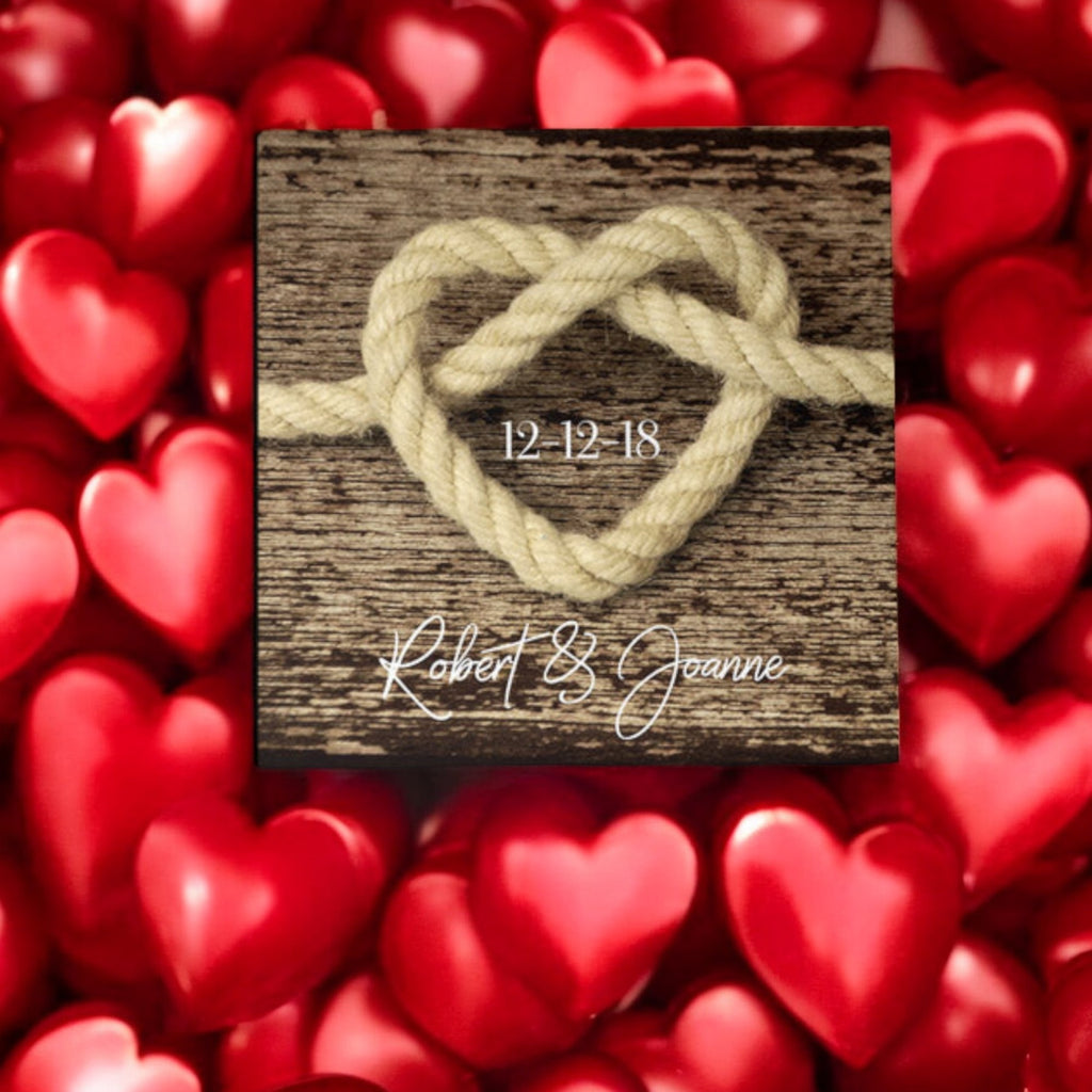 Personalized Tie The Knot Canvas Wall Art – Wedding Gift