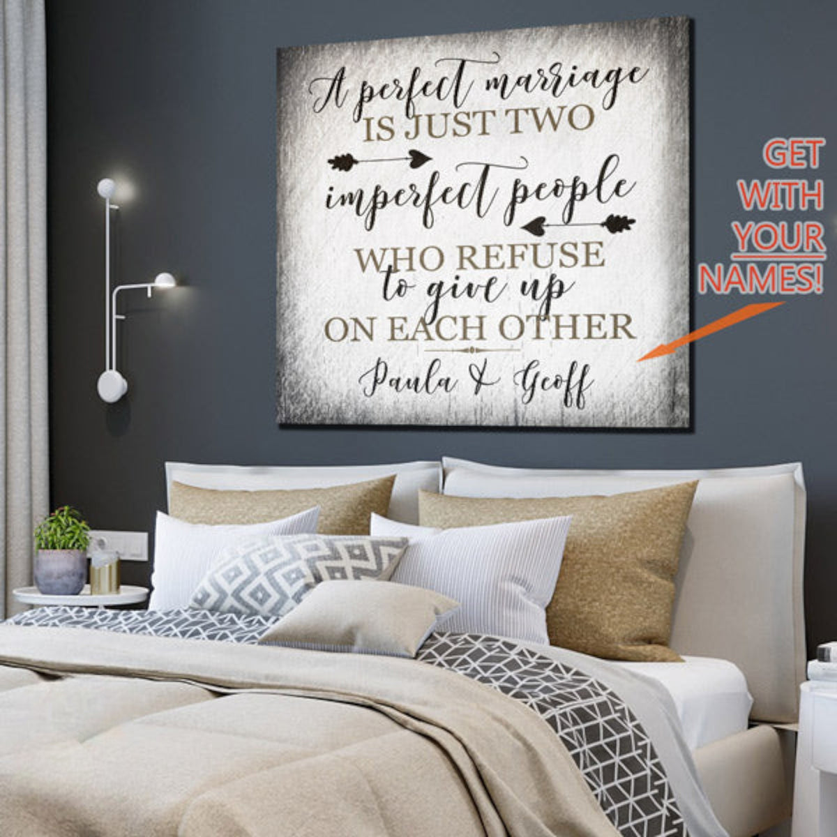 Personalized A Perfect Marriage Canvas Wall Art – Couple Gift