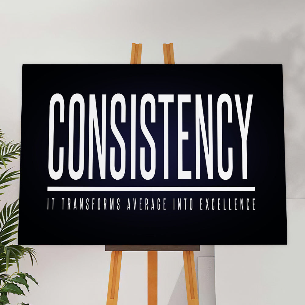 Consistency Definition Motivational Canvas Wall Art – Motivational Office Decor
