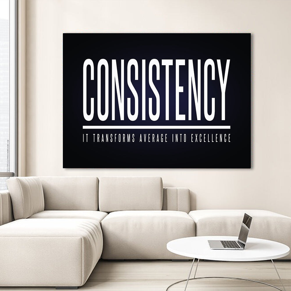 Consistency Definition Motivational Canvas Wall Art – Motivational Office Decor