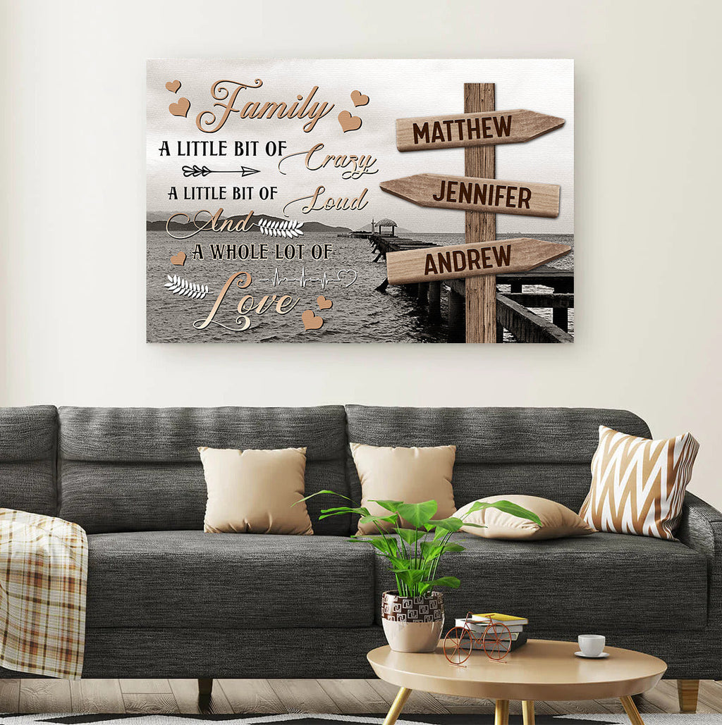 Personalized Family Names A Little Bit Of Crazy Canvas Wall Art – Family Home Decor