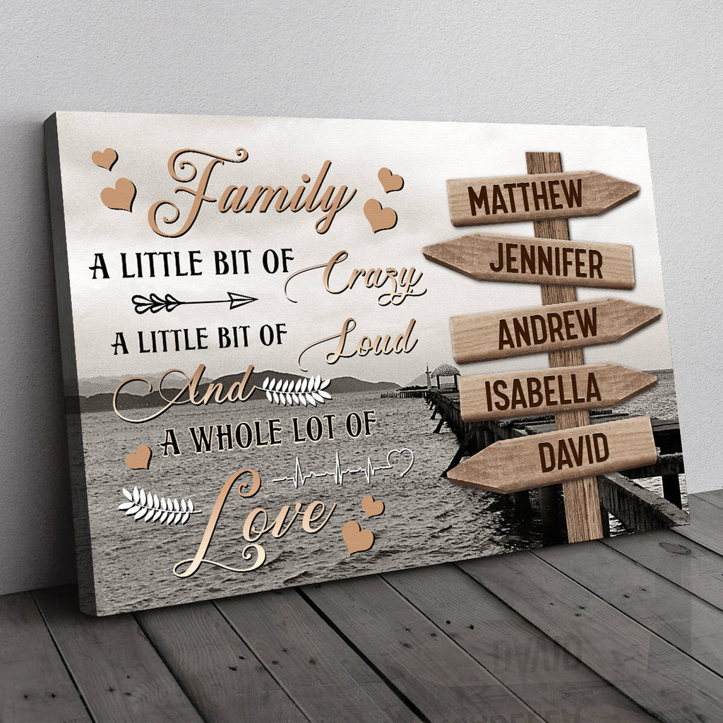 Personalized Family Names A Little Bit Of Crazy Canvas Wall Art – Family Home Decor