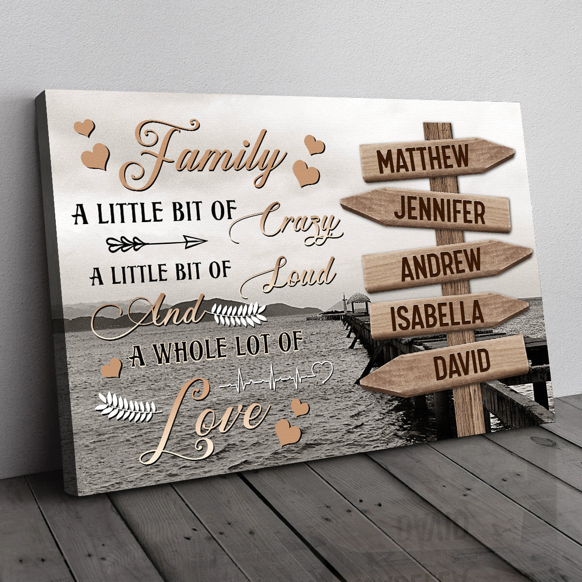 Personalized Family Names A Little Bit Of Crazy Canvas Wall Art – Family Home Decor