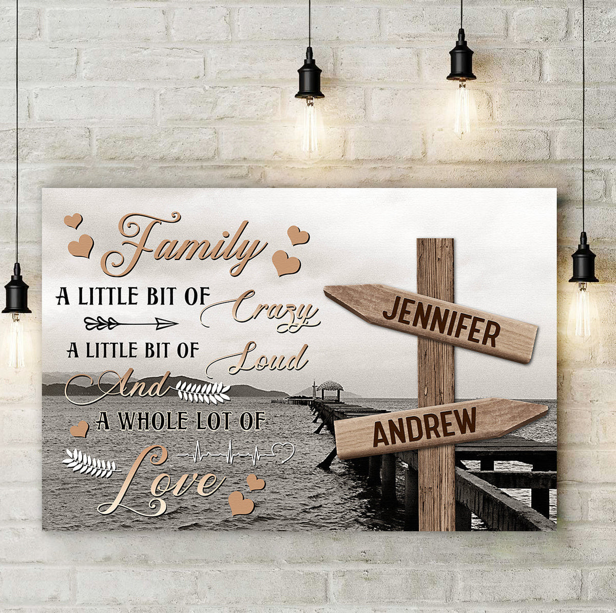Personalized Family Names A Little Bit Of Crazy Canvas Wall Art – Family Home Decor