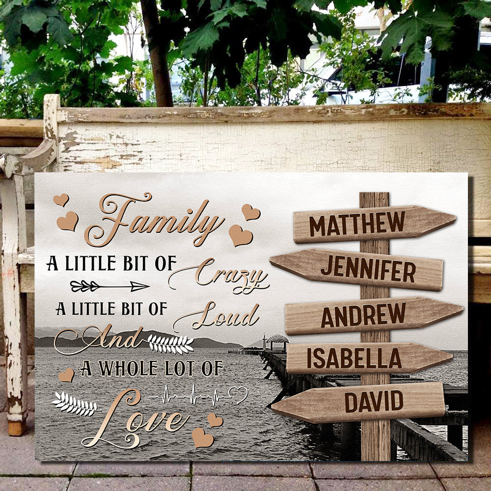 Personalized Family Names A Little Bit Of Crazy Canvas Wall Art – Family Home Decor