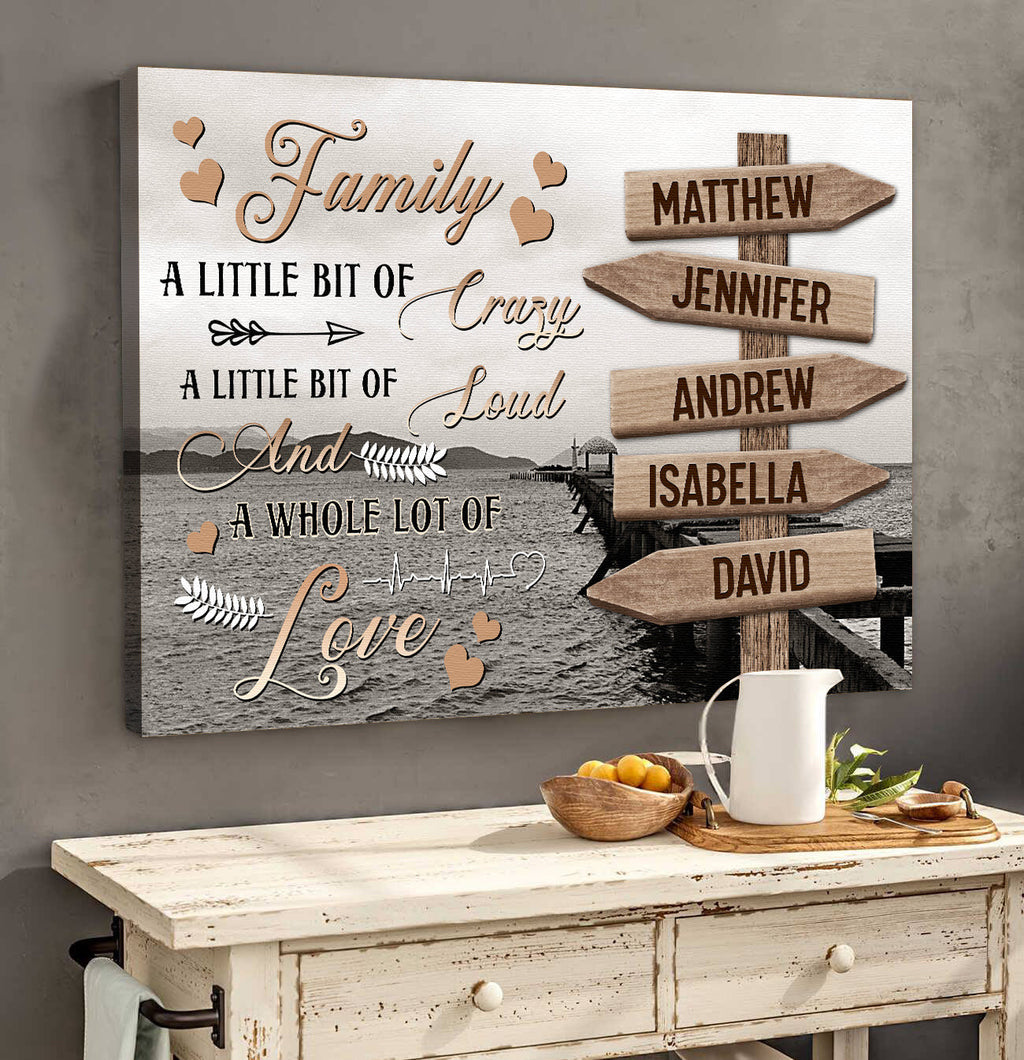 Personalized Family Names A Little Bit Of Crazy Canvas Wall Art – Family Home Decor