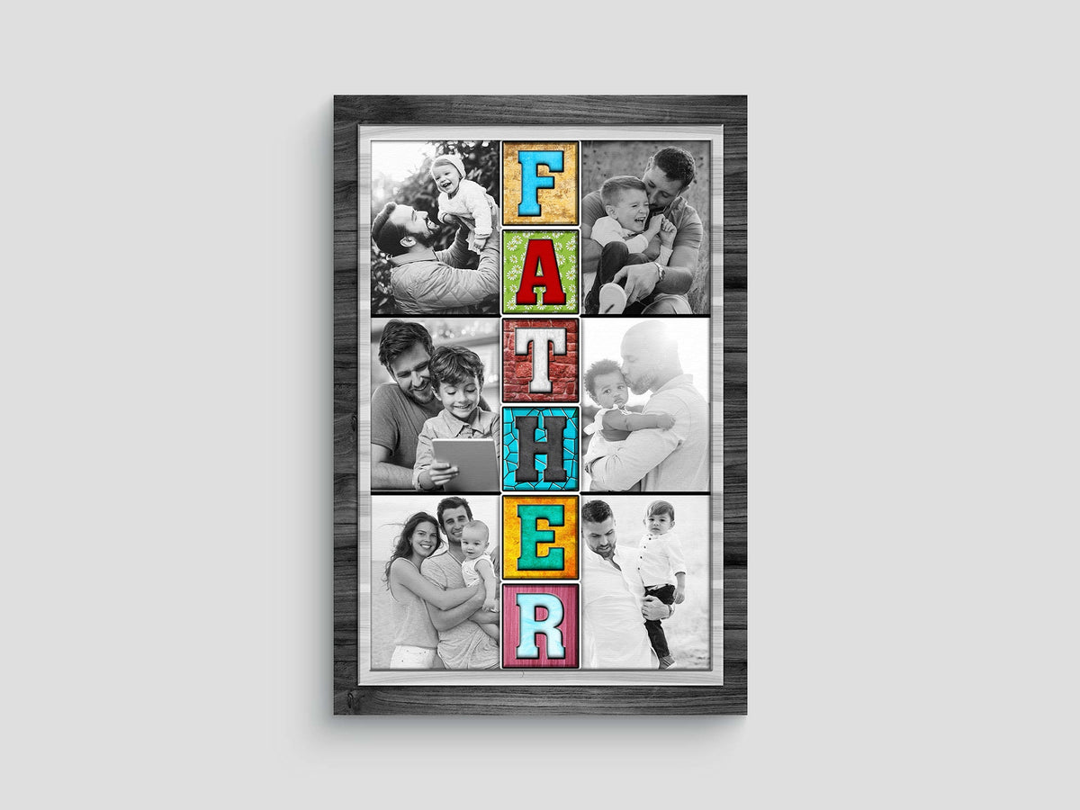 Personalized Photo Father's Day Gift Matte Canvas Wall Art – Gift for Dad