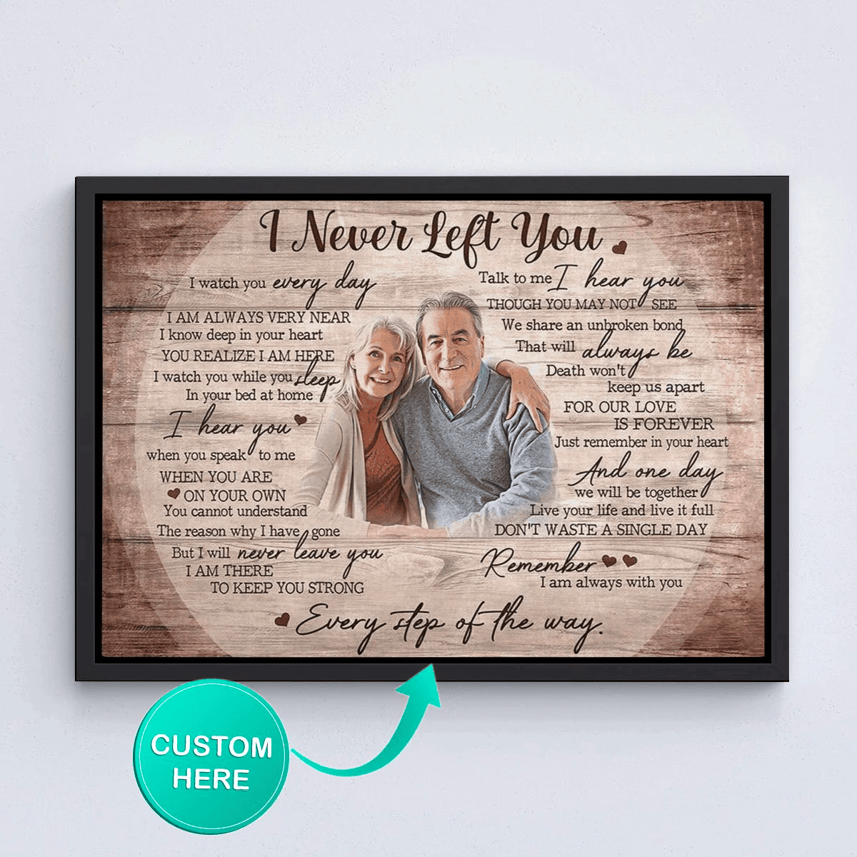 Personalized Photo I Never Let You Go Memorial Canvas Wall Art – Memorial Gift